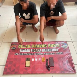 Tim Opsnal Sat Resnarkoba Polres Sumbawa Barat Berhasil Amankan 10 Gram Sabu dari Dua Terduga Pelaku