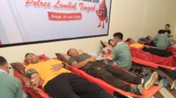 Polres Loteng Gelar Donor Darah Peringati Hari Bhayangkara ke-79.