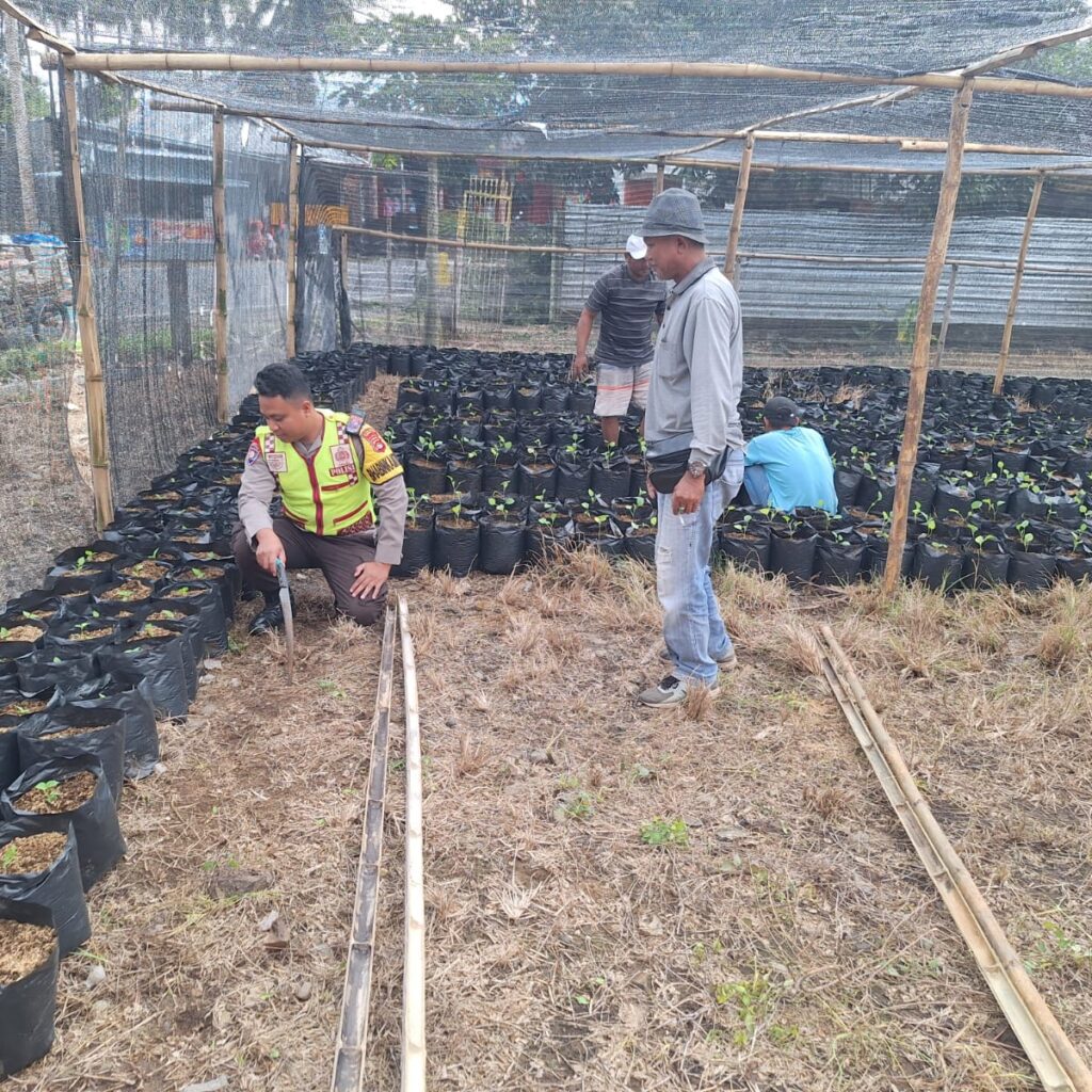 Bhabinkamtibmas Desa Seran Dampingi Warga Kelola Pekarangan Pangan Bergizi