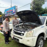 Pastikan Kesiapan Operasional, Bag Log Polres Bima Menggelar Pemeriksaan Senpi dan Kendaraan Dinas